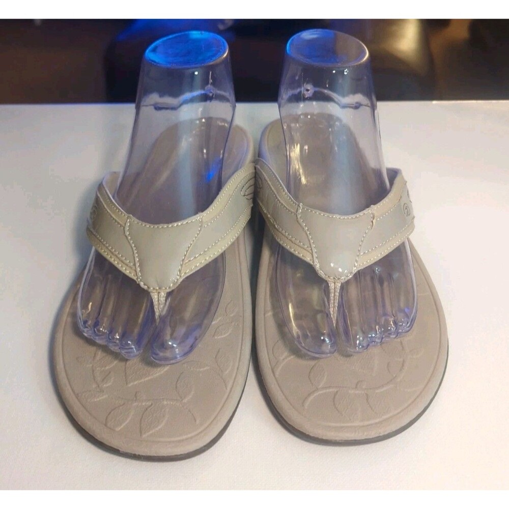 Dr. Scholl's Sandals Flip Flops Advanced Comfort Series Taupe Sz US 8
